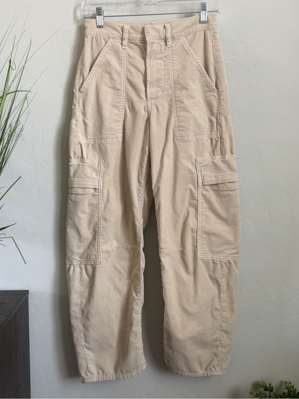 Citizens of Humanity Corduroy Cargo Utility Pants Cream Size 24